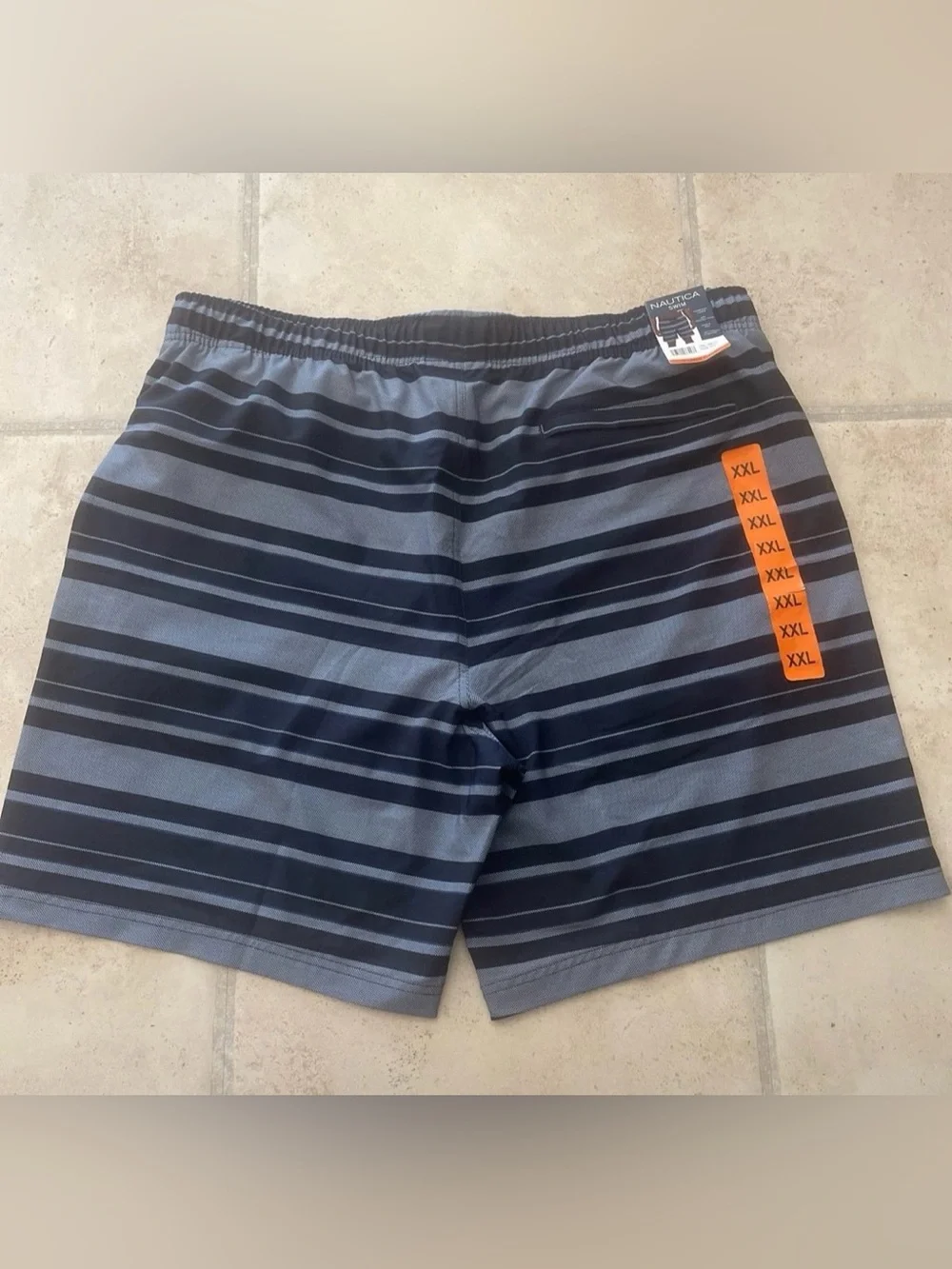 Nautica Men’s Blue Striped Swim Shorts